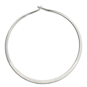Mark Steel Flattened Round Hoop Earrings