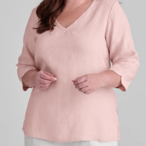 FLAX V Pullover: Pink